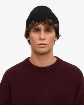 Gorro de lana merina – Negro intenso