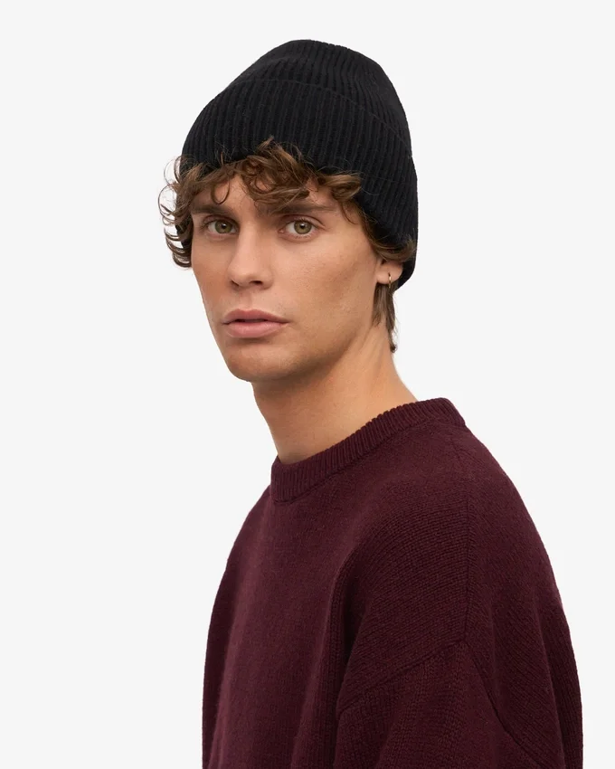 Gorro de lana merina - Negro intenso