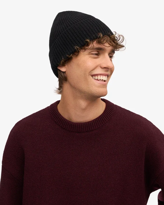 Gorro de lana merina - Negro intenso