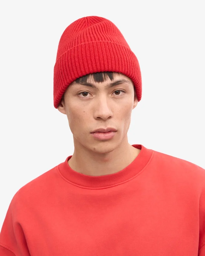 Gorro de lana merina - Rojo escarlata