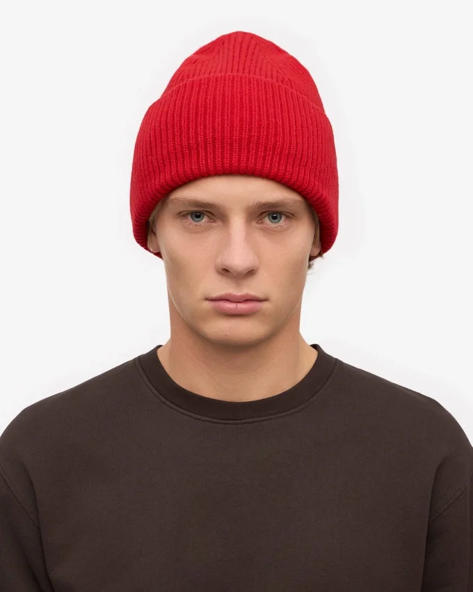 Gorro de lana merina - Rojo escarlata