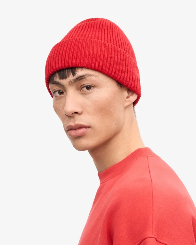 Gorro de lana merina - Rojo escarlata
