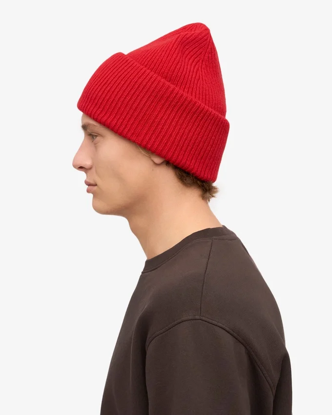 Gorro de lana merina - Rojo escarlata