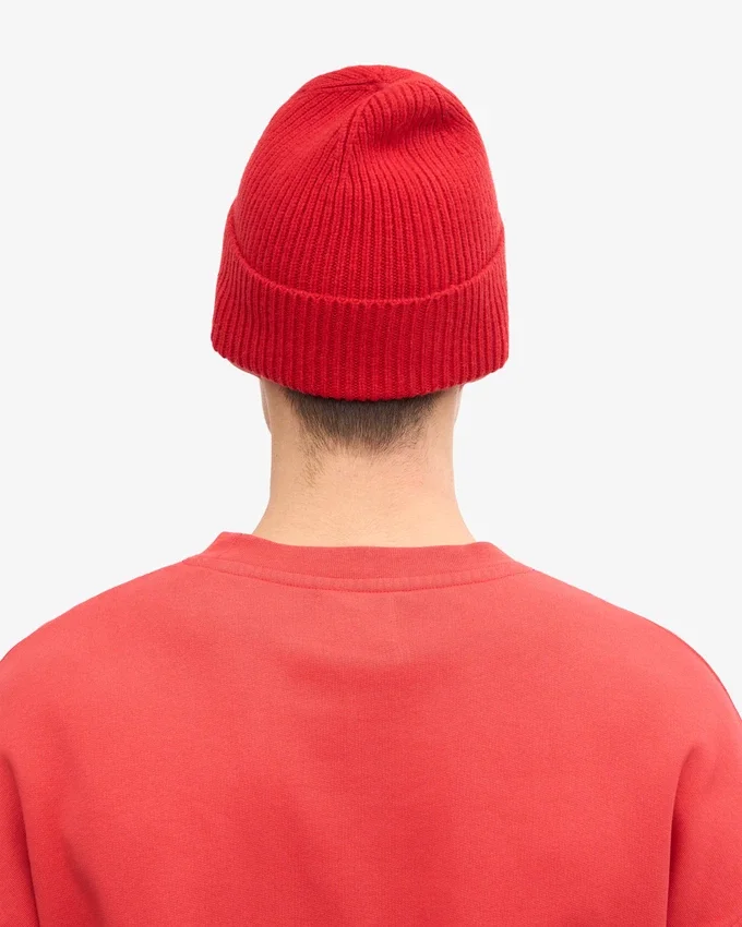 Gorro de lana merina - Rojo escarlata