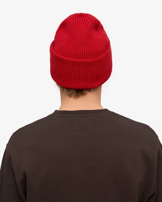 Gorro de lana merina - Rojo escarlata