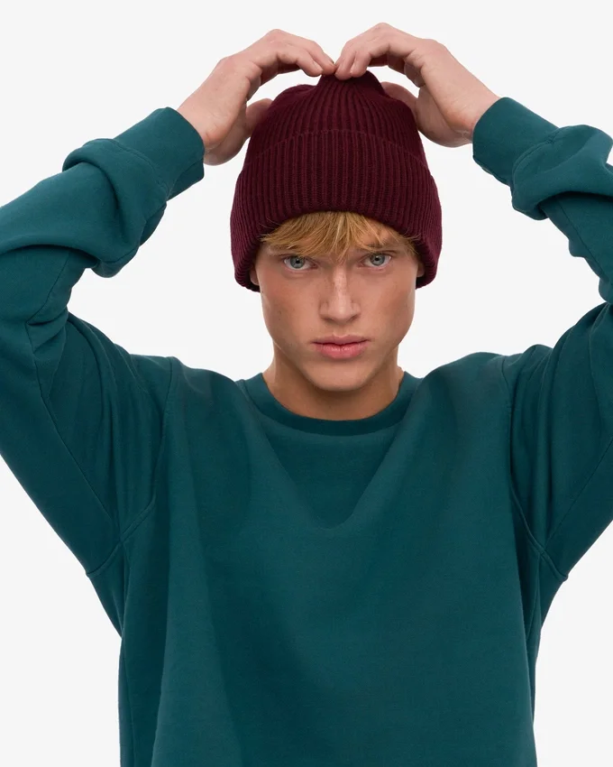 Gorro de lana merina - Rojo sangre
