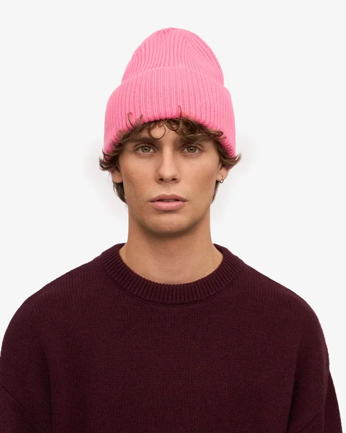 Gorro de lana merina - Rosa chicle