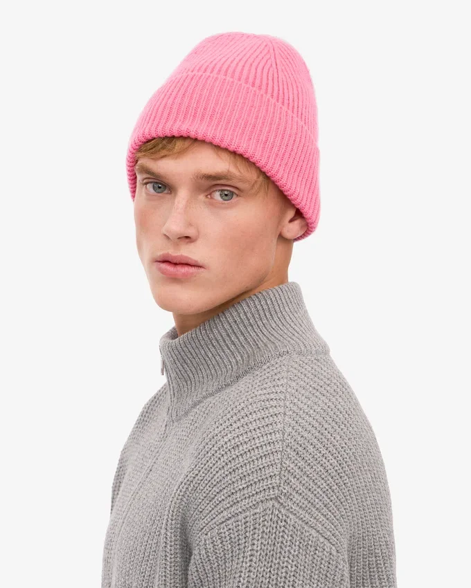 Gorro de lana merina - Rosa chicle