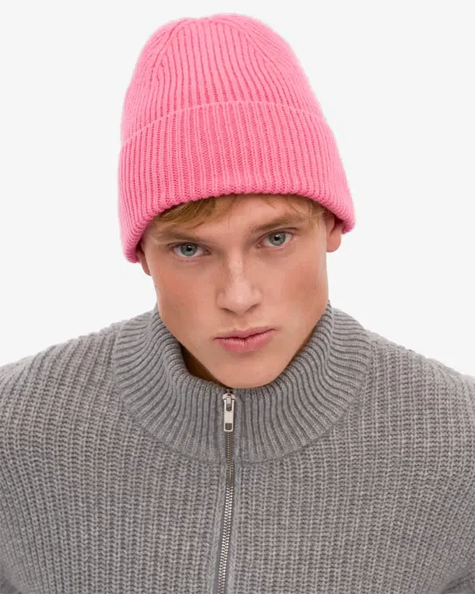 Gorro de lana merina - Rosa chicle
