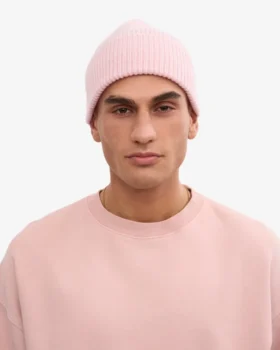 Gorro de lana merina – Rosa descolorido