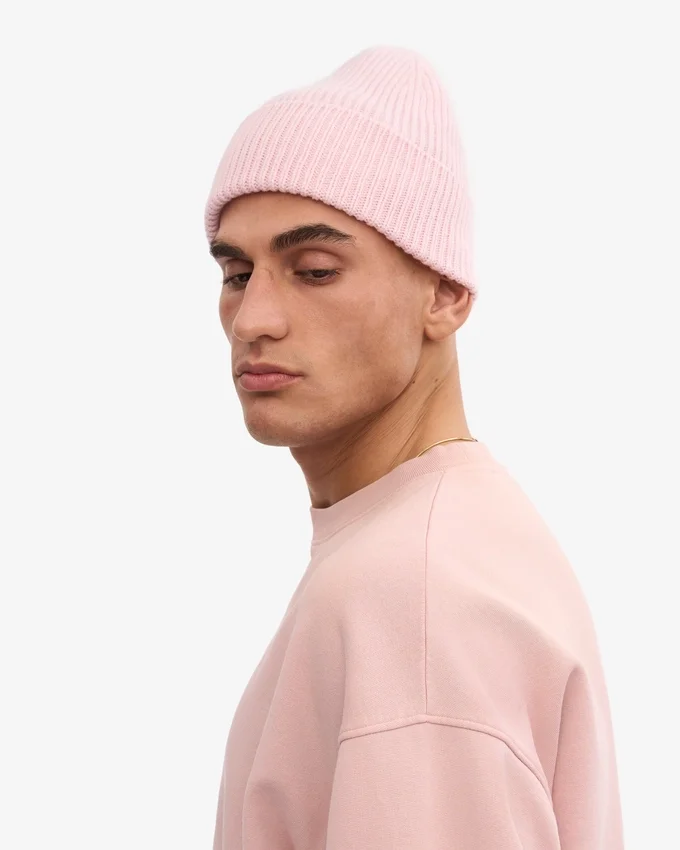 Gorro de lana merina - Rosa descolorido