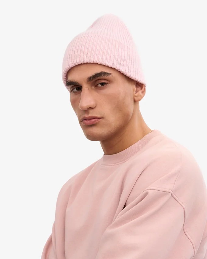 Gorro de lana merina - Rosa descolorido