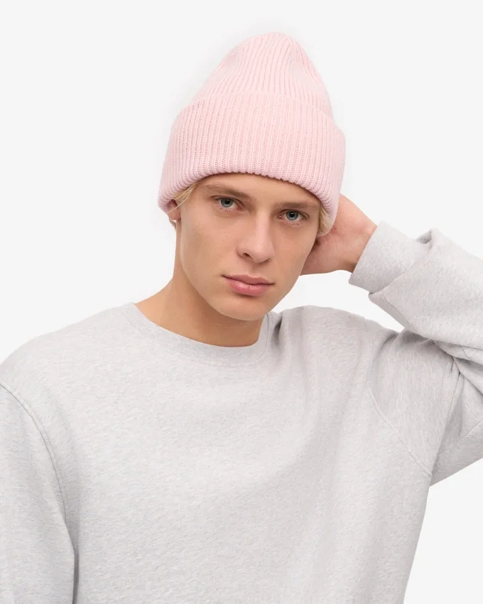 Gorro de lana merina - Rosa descolorido