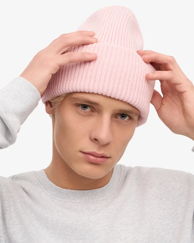 Gorro de lana merina - Rosa descolorido