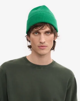 Gorro de lana merina – Verde Kelly