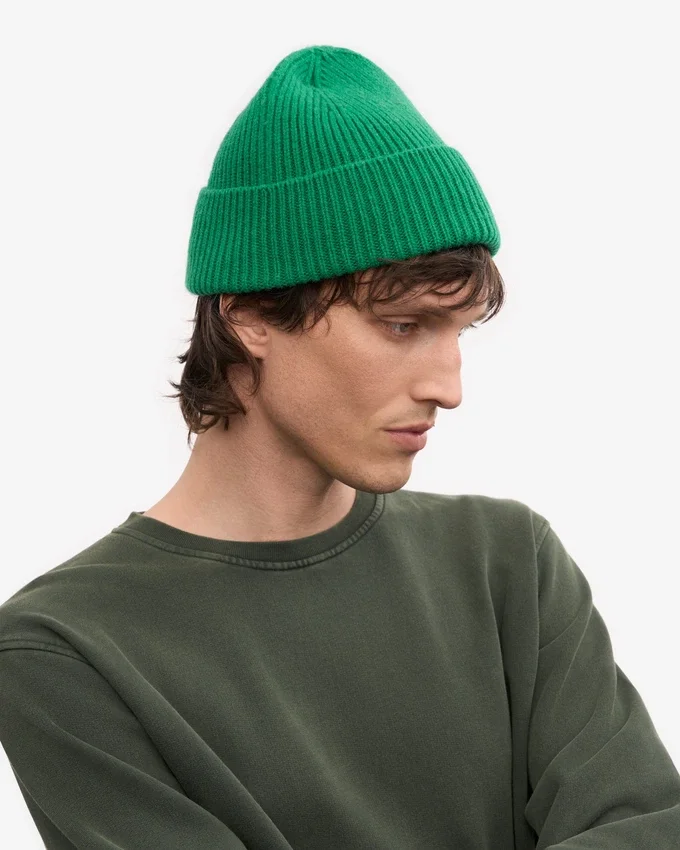 Gorro de lana merina - Verde Kelly