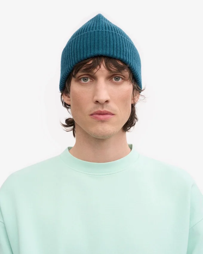 Gorro de lana merina - Verde océano
