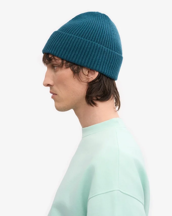 Gorro de lana merina - Verde océano