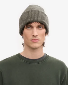 Gorro de lana merina – Verde oliva apagado