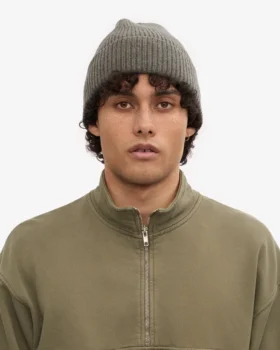 Gorro de lana merina – Verde oliva apagado