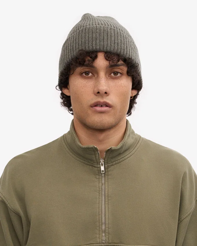 Gorro de lana merina - Verde oliva apagado
