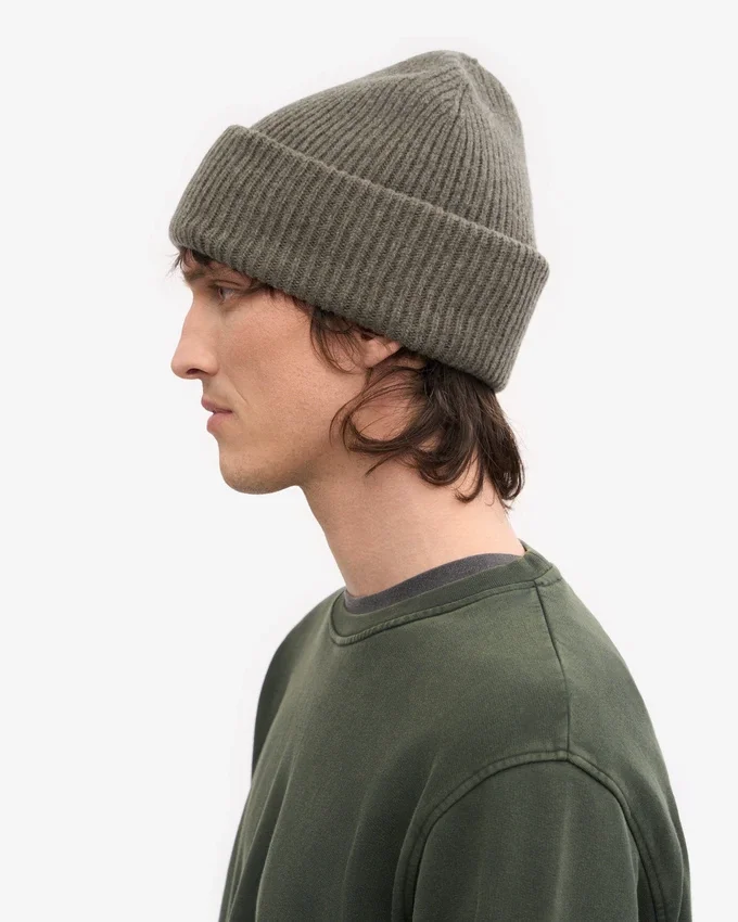 Gorro de lana merina - Verde oliva apagado
