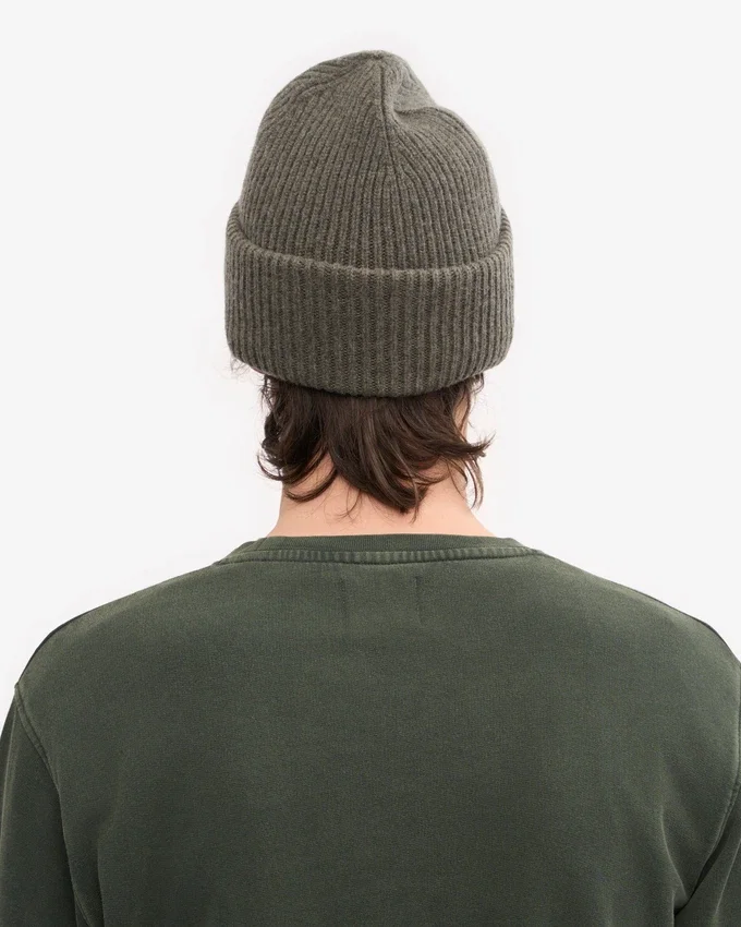 Gorro de lana merina - Verde oliva apagado
