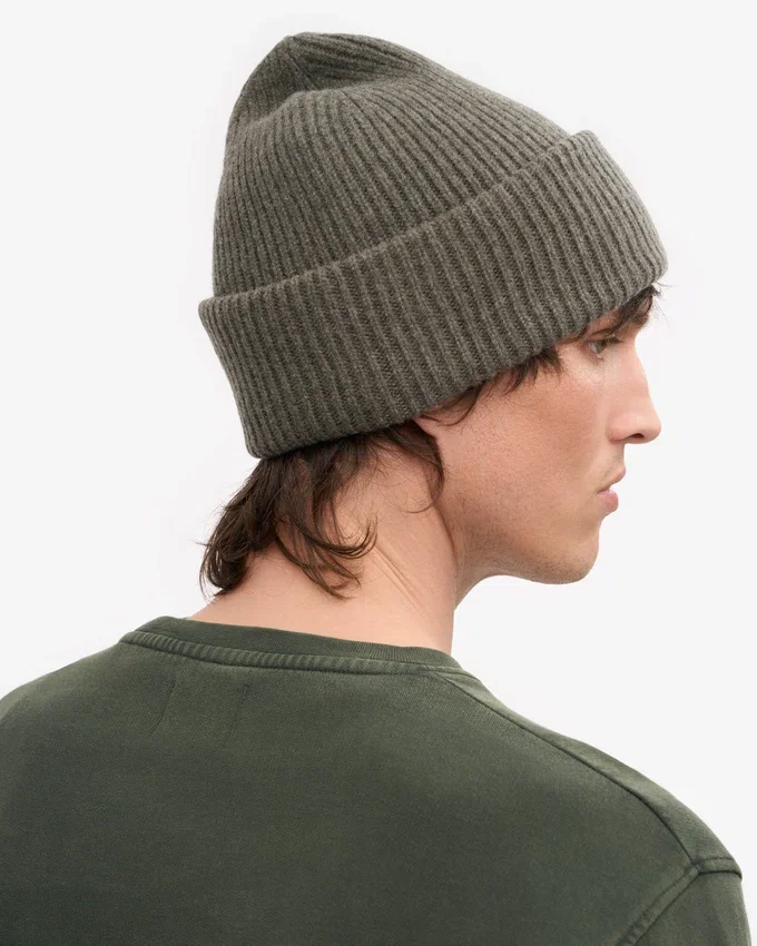 Gorro de lana merina - Verde oliva apagado