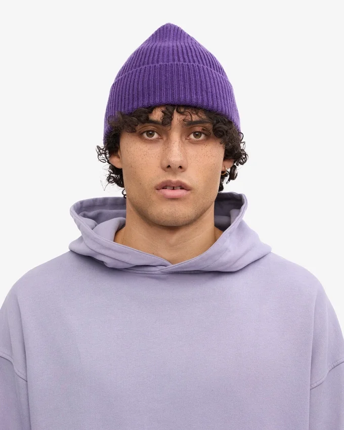 Gorro de lana merina - Violeta intenso