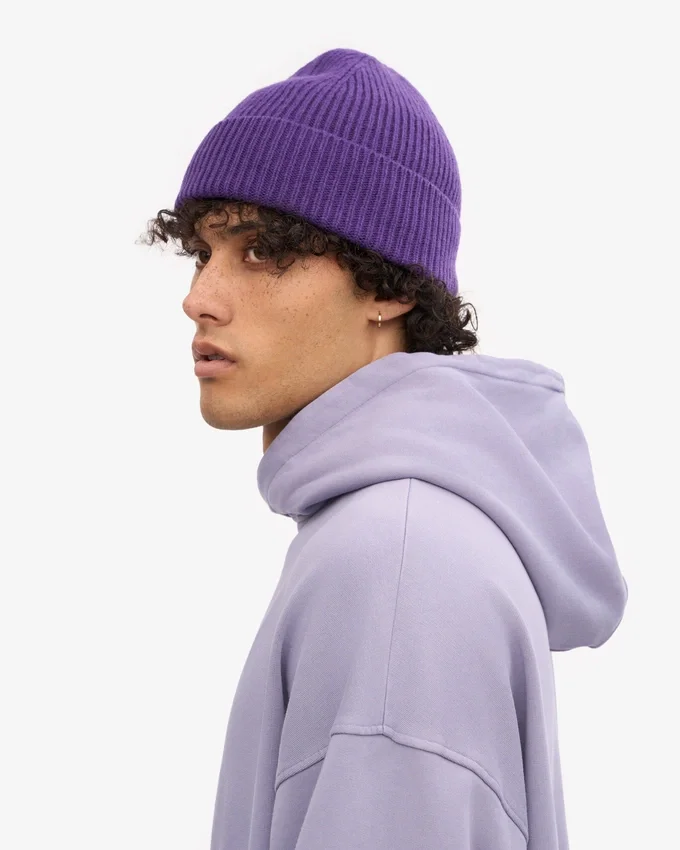 Gorro de lana merina - Violeta intenso