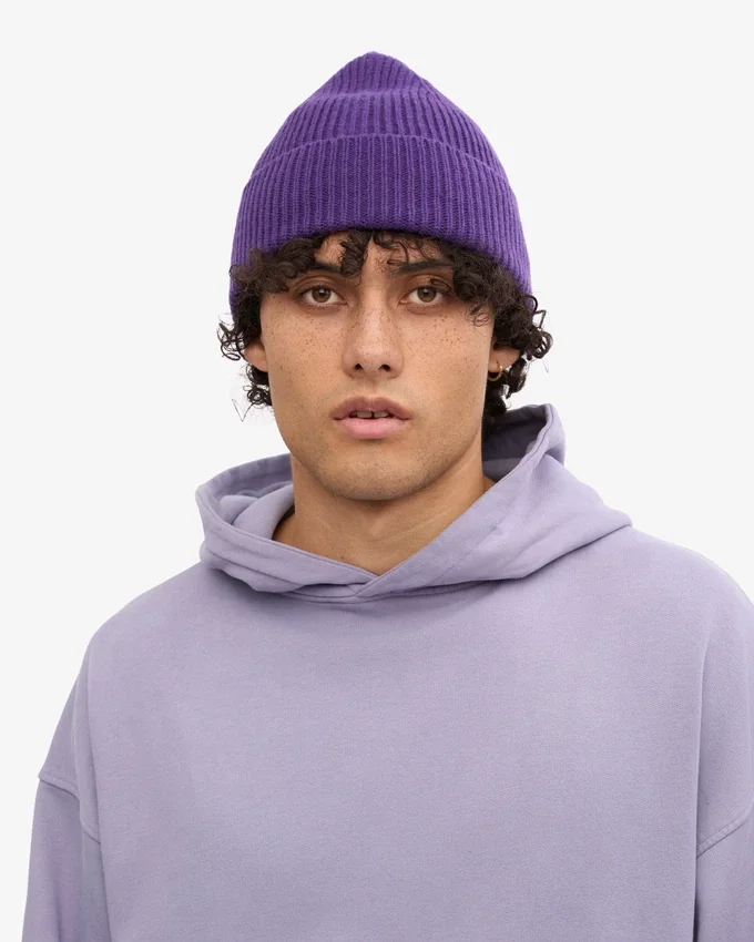 Gorro de lana merina - Violeta intenso