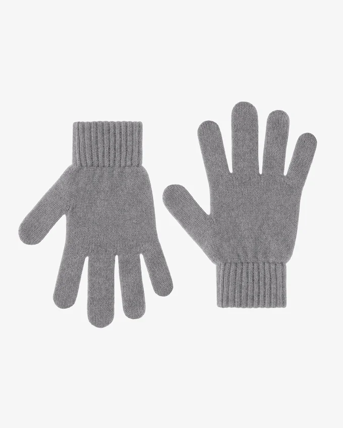 Guantes de lana merina - Gris jaspeado