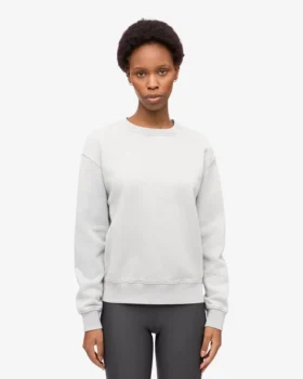 Jersey Classic Organic de cuello redondo para mujer – Gris descolorido