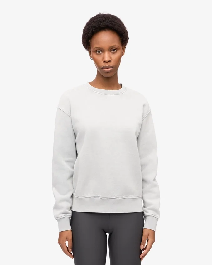 Jersey Classic Organic de cuello redondo para mujer - Gris descolorido