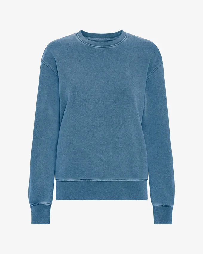 Jersey Classic Organic de cuello redondo para mujer - Índigo descolorido