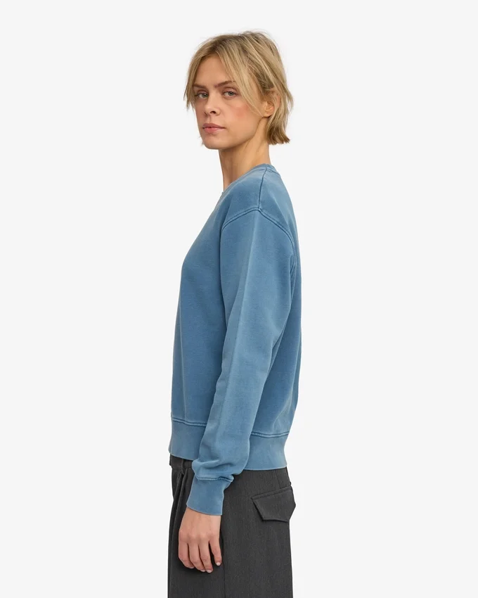 Jersey Classic Organic de cuello redondo para mujer - Índigo descolorido