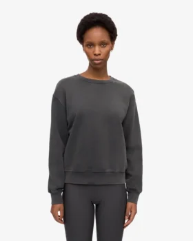 Jersey Classic Organic de cuello redondo para mujer – Negro descolorido