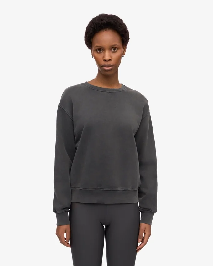 Jersey Classic Organic de cuello redondo para mujer - Negro descolorido