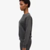 Jersey Classic Organic de cuello redondo para mujer - Negro descolorido