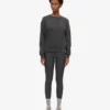 Jersey Classic Organic de cuello redondo para mujer - Negro descolorido