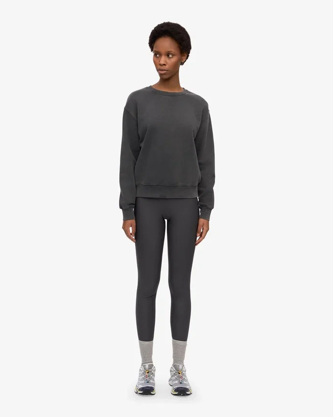 Jersey Classic Organic de cuello redondo para mujer - Negro descolorido