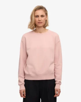 Jersey Classic Organic de cuello redondo para mujer – Rosa descolorido