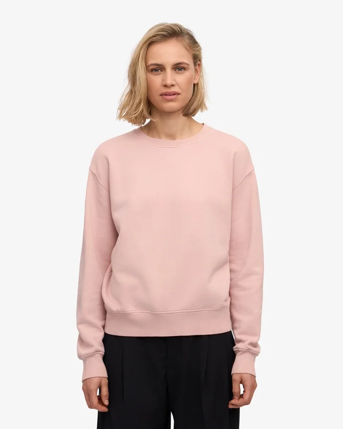 Jersey Classic Organic de cuello redondo para mujer - Rosa descolorido