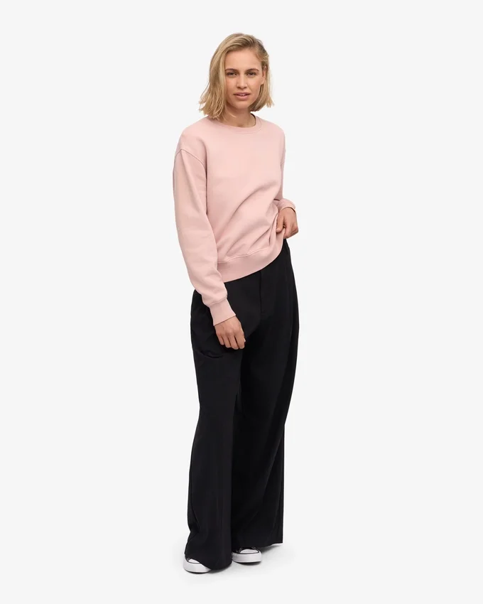Jersey Classic Organic de cuello redondo para mujer - Rosa descolorido