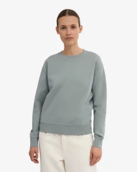 Jersey clásico de cuello redondo Classic Organic para mujer – Azul acero