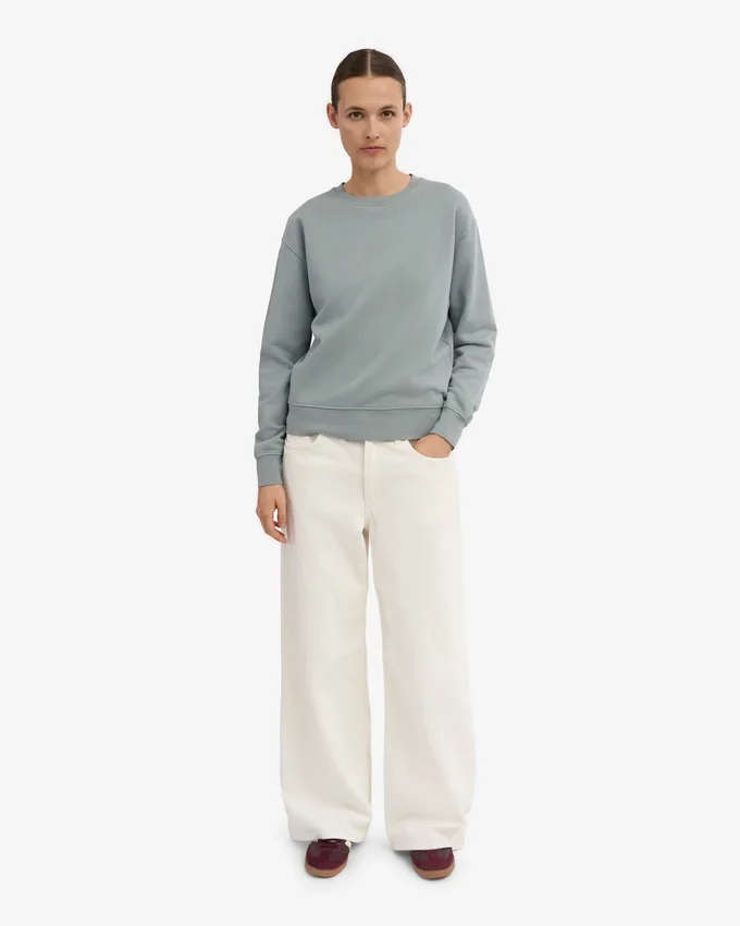 Jersey clásico de cuello redondo Classic Organic para mujer - Azul acero