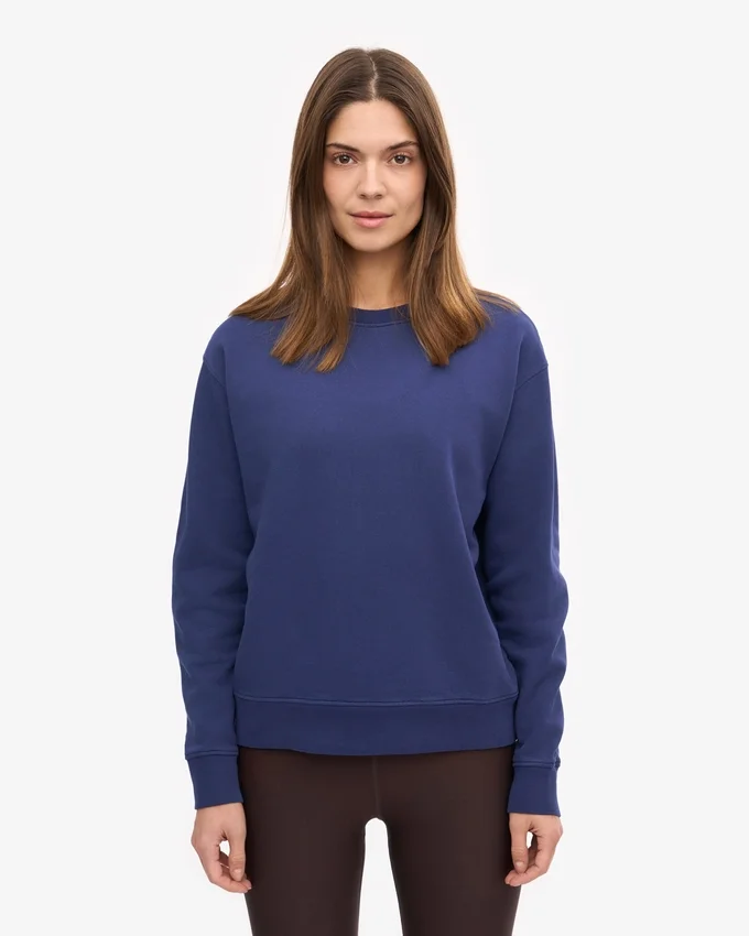 Jersey clásico de cuello redondo Classic Organic para mujer - Azul marino