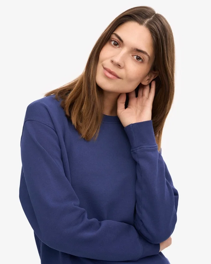 Jersey clásico de cuello redondo Classic Organic para mujer - Azul marino
