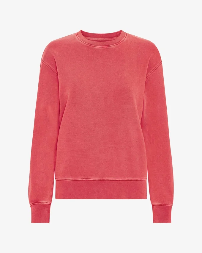 Jersey clásico de cuello redondo Classic Organic para mujer - Rojo descolorido