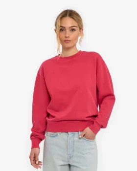 Jersey clásico de cuello redondo Classic Organic para mujer – Rojo descolorido